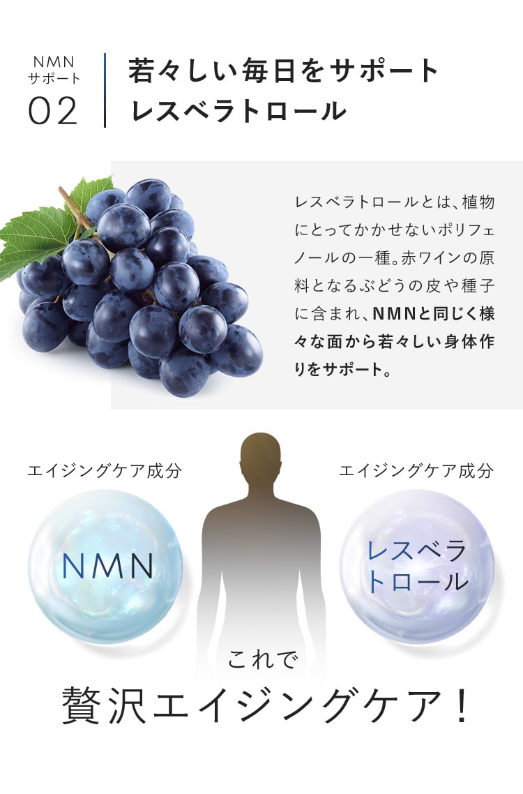 若々しい毎日をサポート「レスベラトロール」
